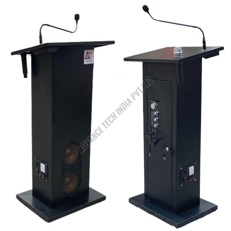 Podium With Microphone and Speaker