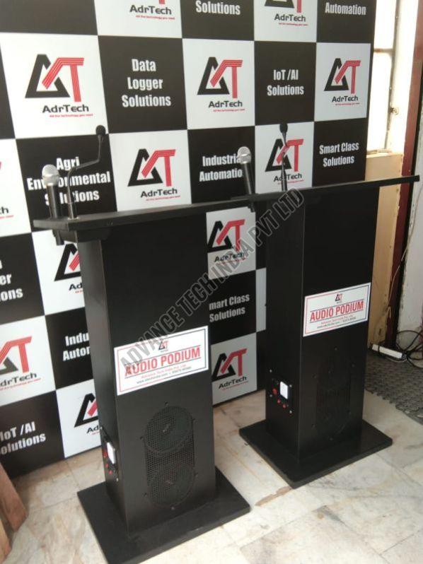 Podium With Microphone and Speaker