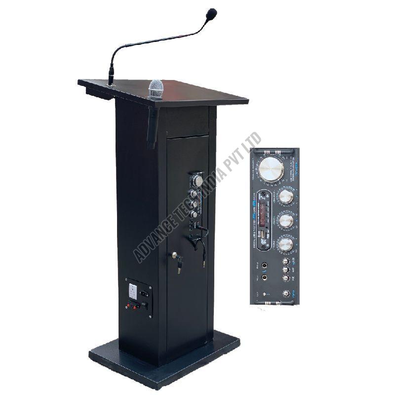 Podium With Microphone and Speaker