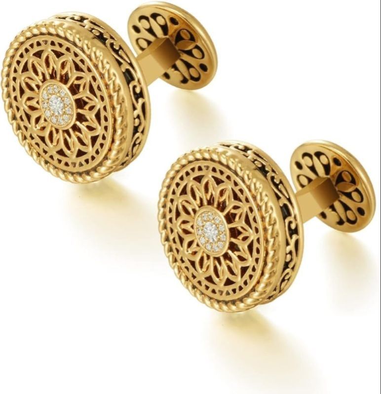 Golden Textured Cufflinks