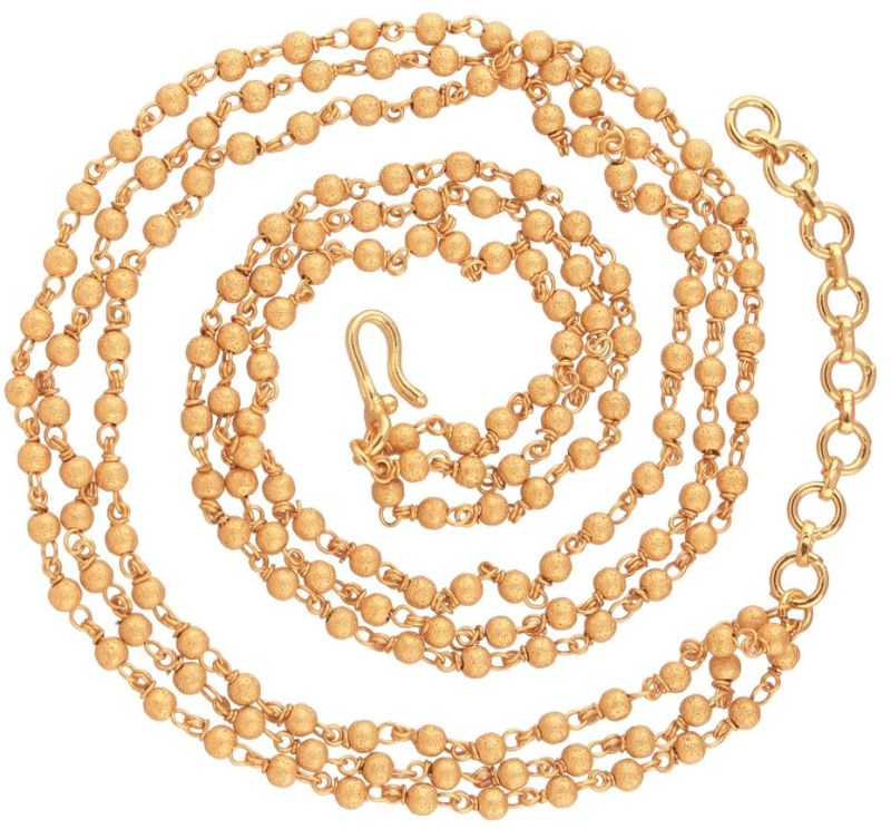 Luxurious Multi-strand Gold Bead Chain Necklace