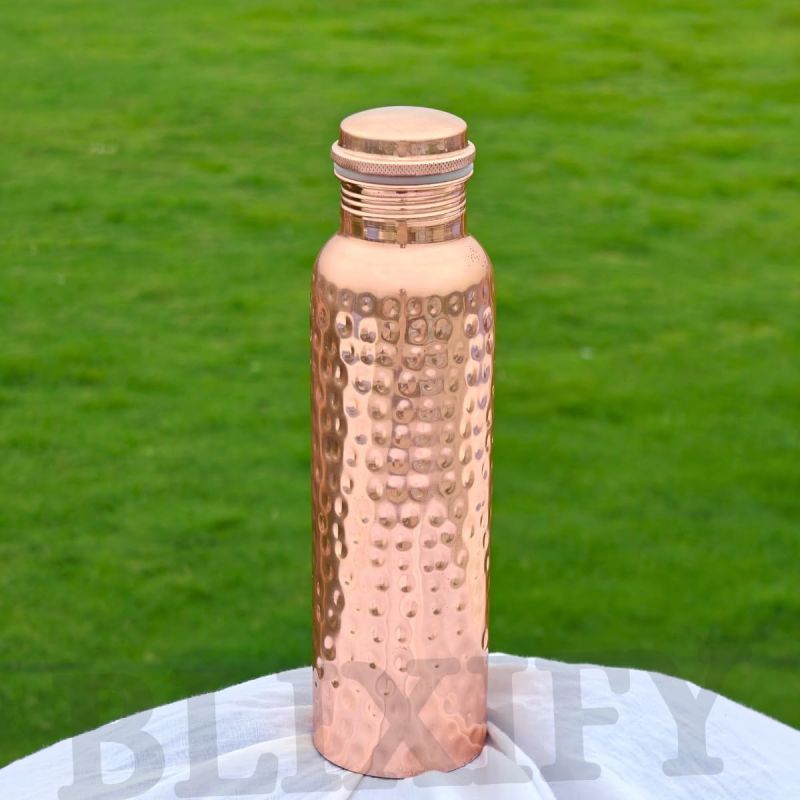 Water Bottle (34oz/1000ml) Handcrafted Ayurvedic 100% Pure Copper Water Bottle For Drinking | Heavy