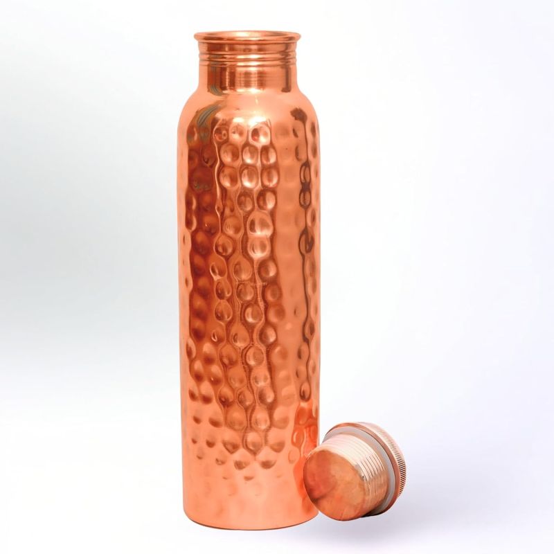 Water Bottle (34oz/1000ml) Handcrafted Ayurvedic 100% Pure Copper Water Bottle For Drinking | Heavy