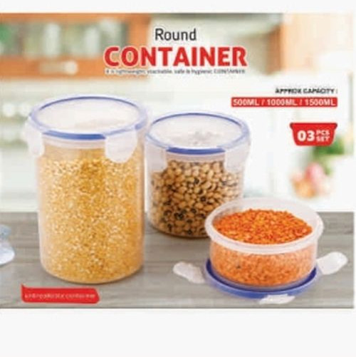 Prachit Plastic Round Pulses Storage Container