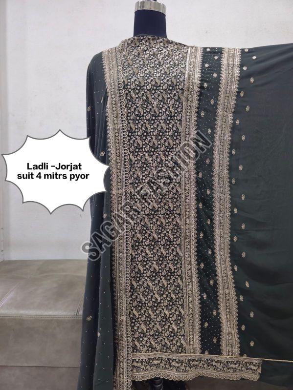 Ladies Designer Unstitched Sharara Suit With Dupatta