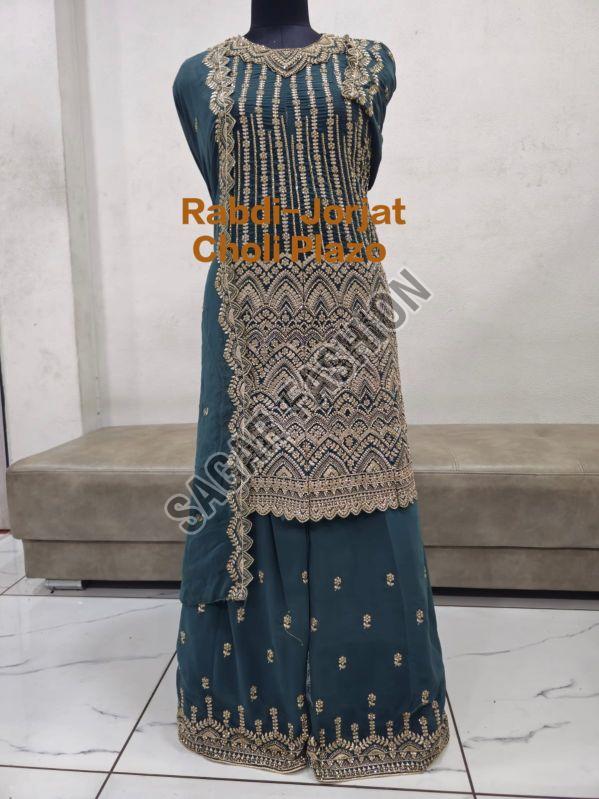 Ladies Georgette Sharara Suit With Dupatta