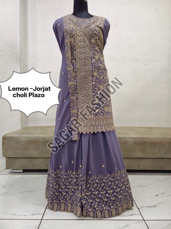 Ladies Lavender Sharara Suit With Dupatta