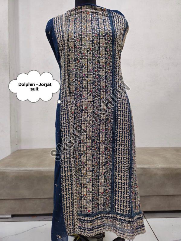 Ladies Party Wear Unstitched Sharara Suit With Dupatta