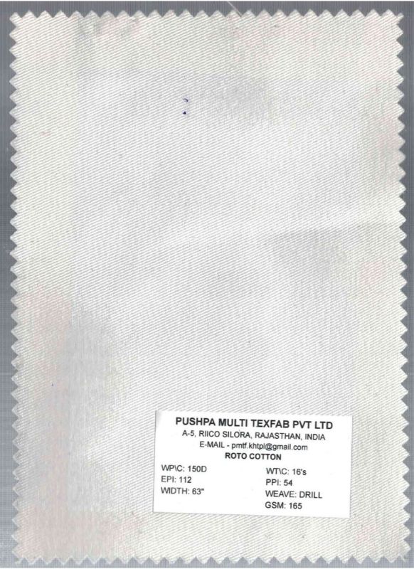 165 GSM Roto Cotton Drill Fabric