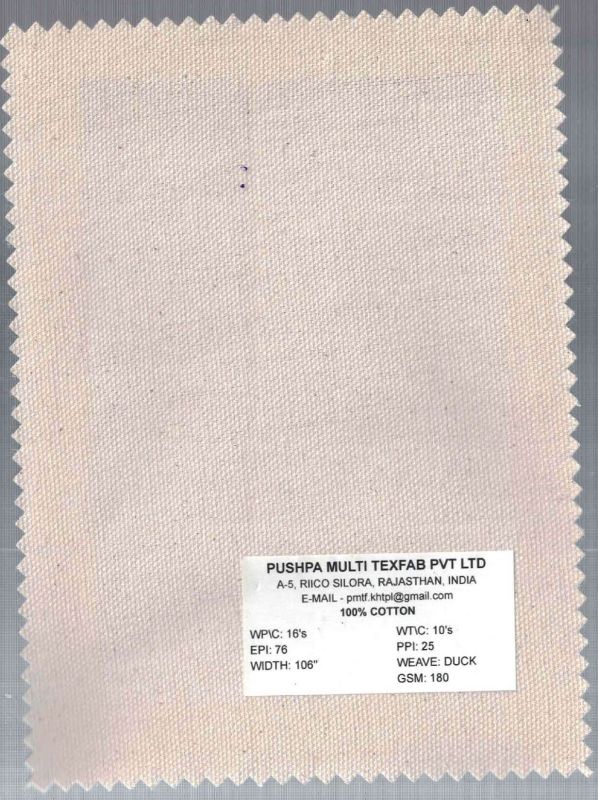180 GSM Cotton Duck Fabric