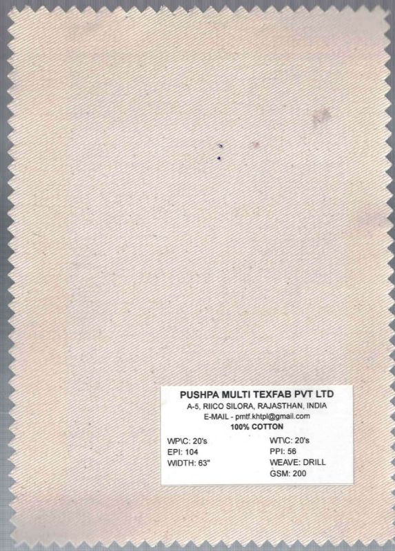 200 GSM Cotton Drill Fabric