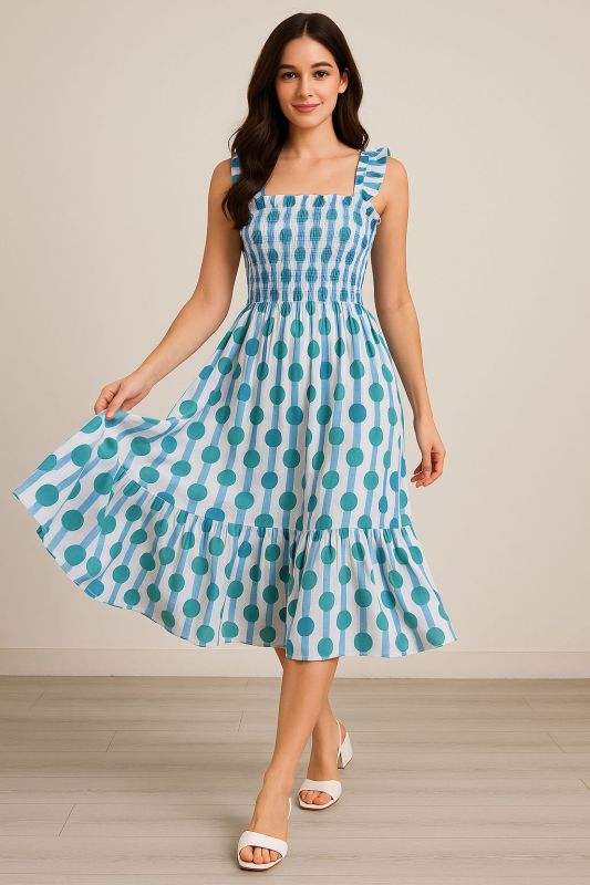 Flared Polka Dot Dress