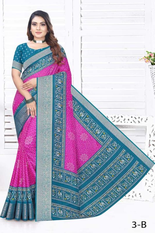 Party Wear Printed Ladies Cotton Silk Saree