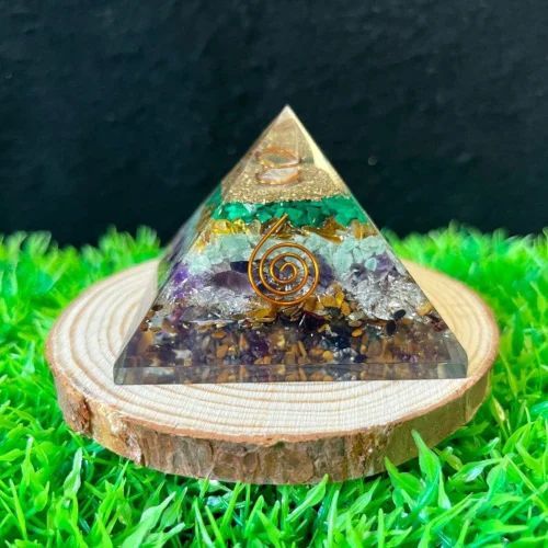 Eight Element Orgonite Pyramid, Color : Multicolor