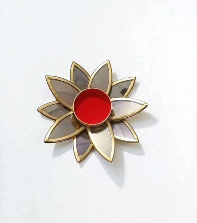 Open Lotus Brass T-light Candle Holder