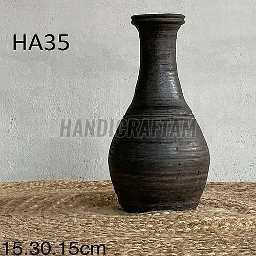 Decorative Terracotta Flower Vase, Color : Black
