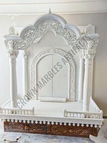 Royal Polishing Architect Pattern Pure White Marble Temple for Home