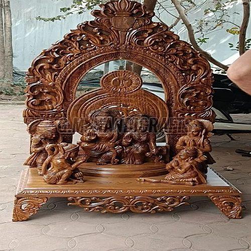 Handcrafted Brown Wooden RAM Darbar