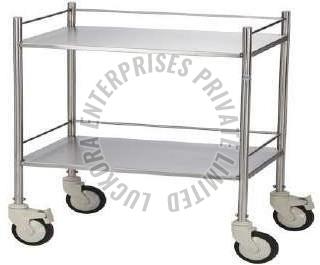 Polished Stainless Steel Instrument Trolley, Color : Silver