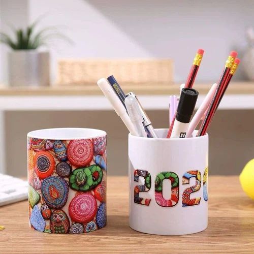 Ceramic Sublimation Pen Stand, Color : Multicolor Standard