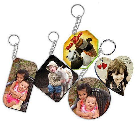 Glossy MDF Wooden Double Side Sublimation Keychain, Color : White