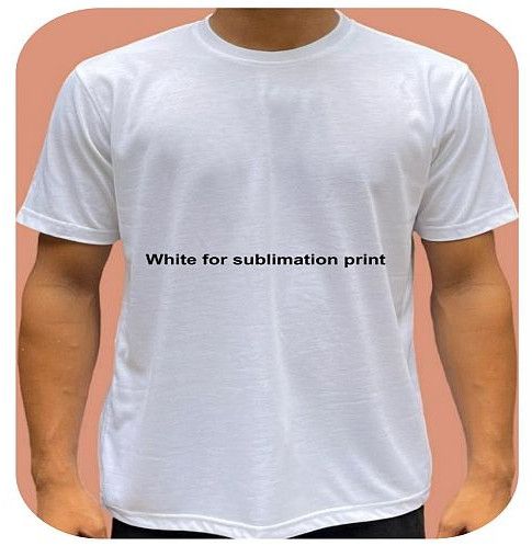 Mens Regular Fit White Round Neck Sublimation T-Shirt