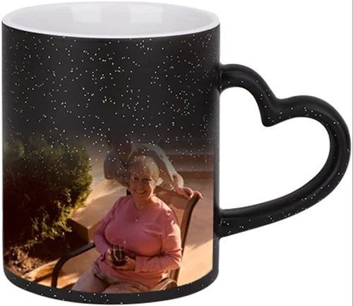 Glossy Ceramic Sublimation Magic Heart Handle Mug