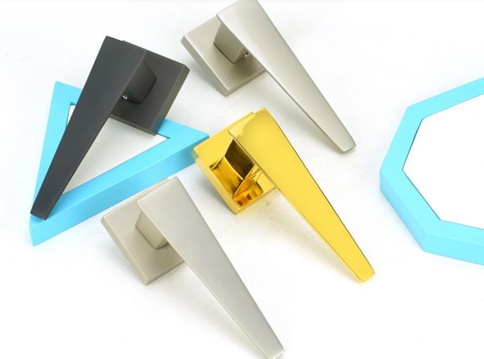 V Shape Plain Zinc Mortise Door Handle