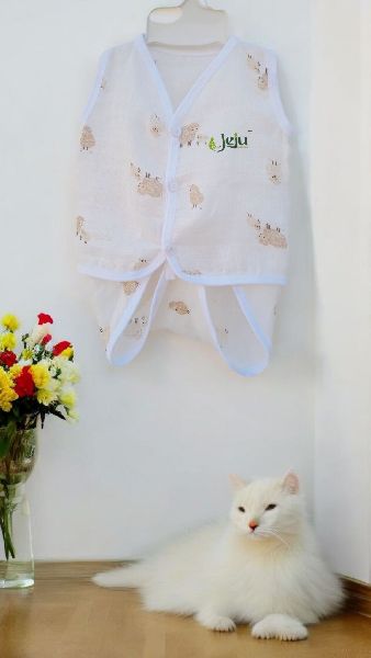 Sheep Print Muslin Matching Langot Cotton Jabla