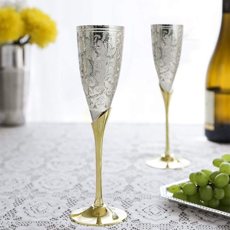 Brass Silver Plated Wine Glass