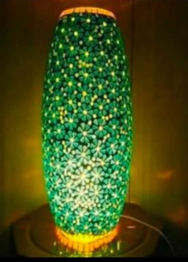 Plain LED Polished Glass Dholak, Color : Brown Natural