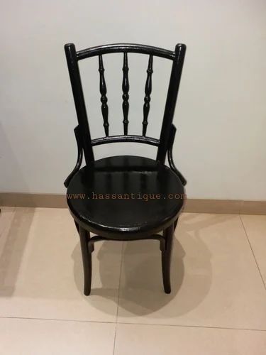 Black Spindle Back Antique Wooden Chair