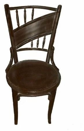 Diagonal Panel Spindle Back Accent Chair, Color : Dark Brown