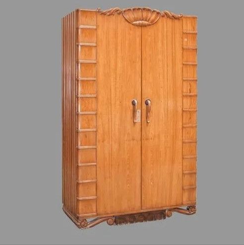 Shell Crest Slat Side Carved Wardrobe