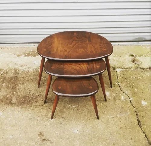 Three Piece Tapered Leg Nesting Table Set
