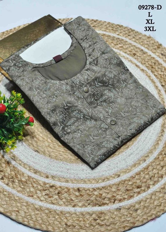 Duskbrown Color Satin Cotton Readymade Kurti