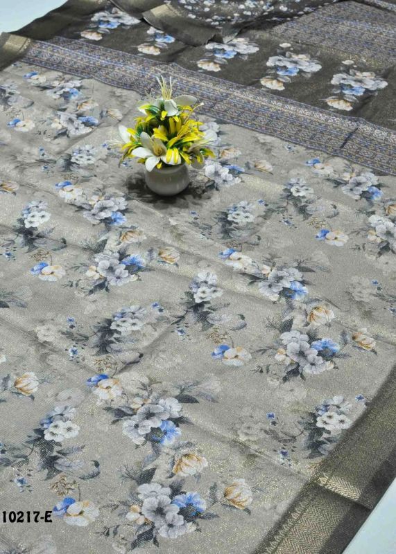 Light Sage Green Color Glance Fancy Cotton Saree