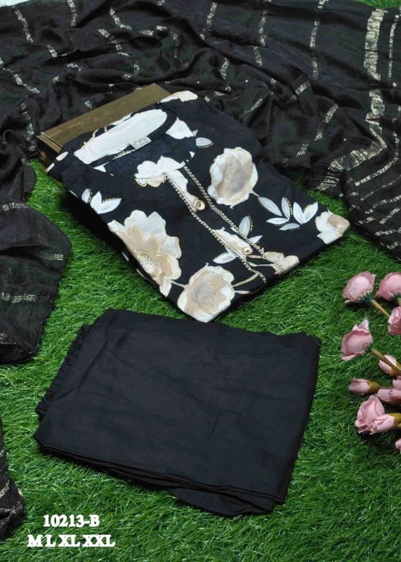 Lack Color Readymade Rayon Salwar Suit