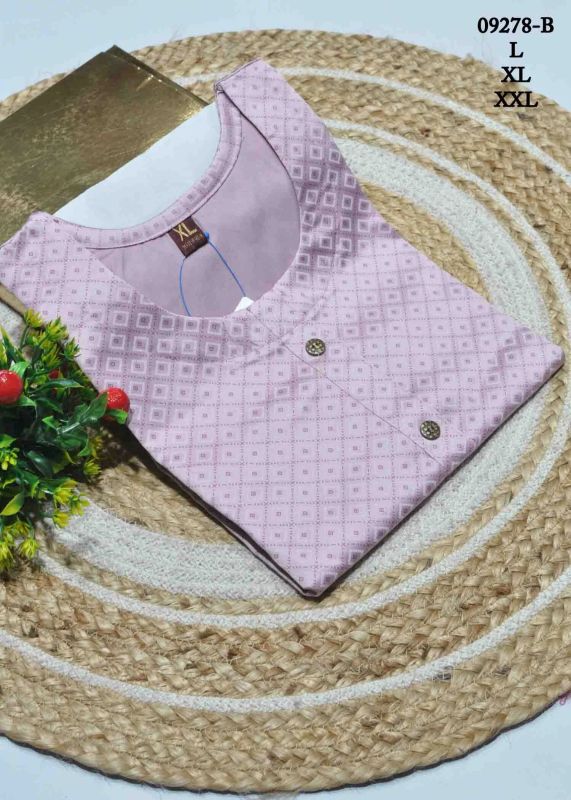 Lightpink Color Satin Cotton Readymade Kurti