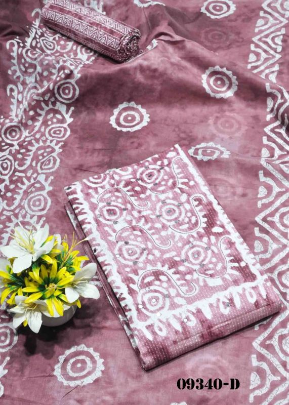 Rosewood Pink Color Cotton Salwar Material