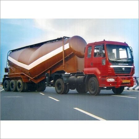 Stainless Steel triple axle cement bulker tank, Shape : Cylindrical