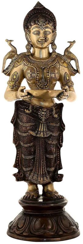 Standing Deep Made OF Pure Brass Lord Laxmi Statue