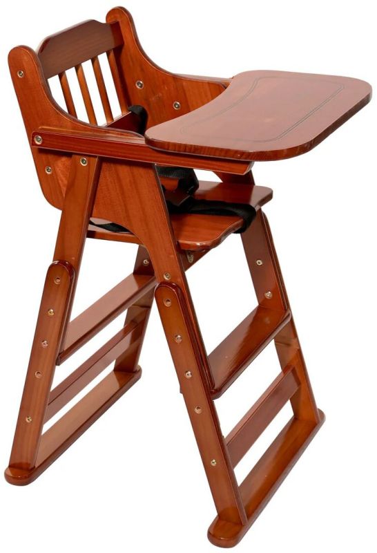 Oscar Baby High Chair Pine Wood Material - Dark Brown