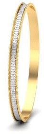 Gold Kada With White Gold Line