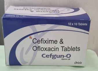 Cefgun Cefixime Ofloxacin Tablets, Color : White for Clinic, Hospital