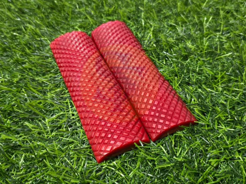 Dyed Red Saw Cut Jigged Bone Scales