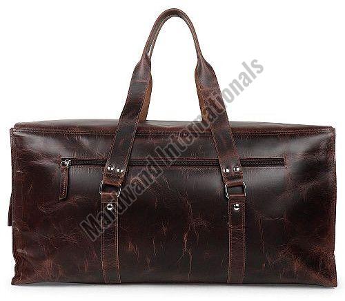 Brown Handcrafted Premium Buckle Leather Duffle Bag