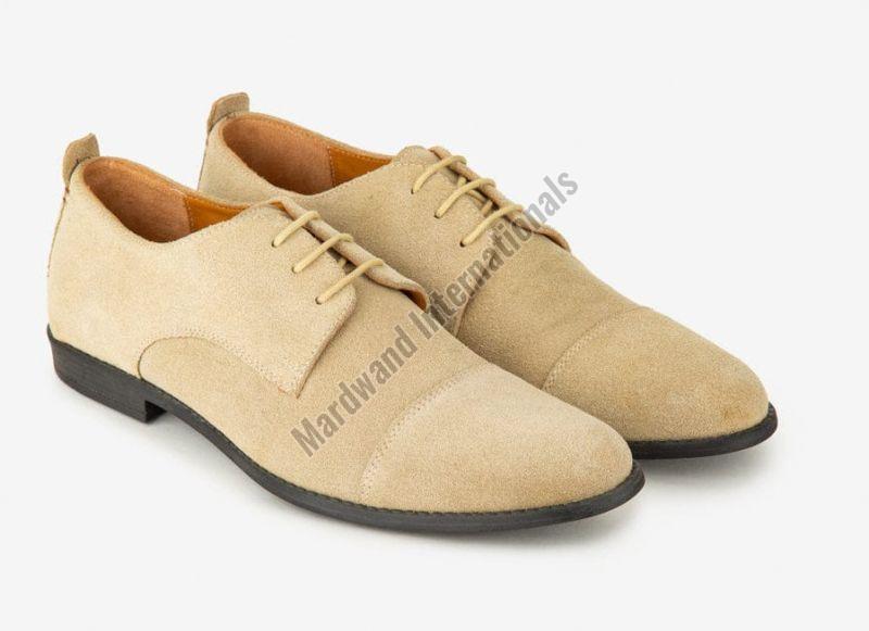 Beige Handcrafted Premium Leather Lace Up Shoes