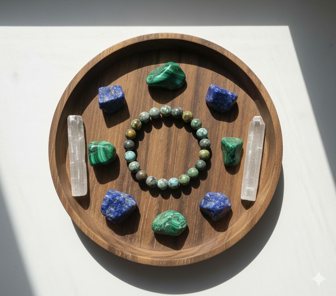 natural african turquoise beaded bracelet