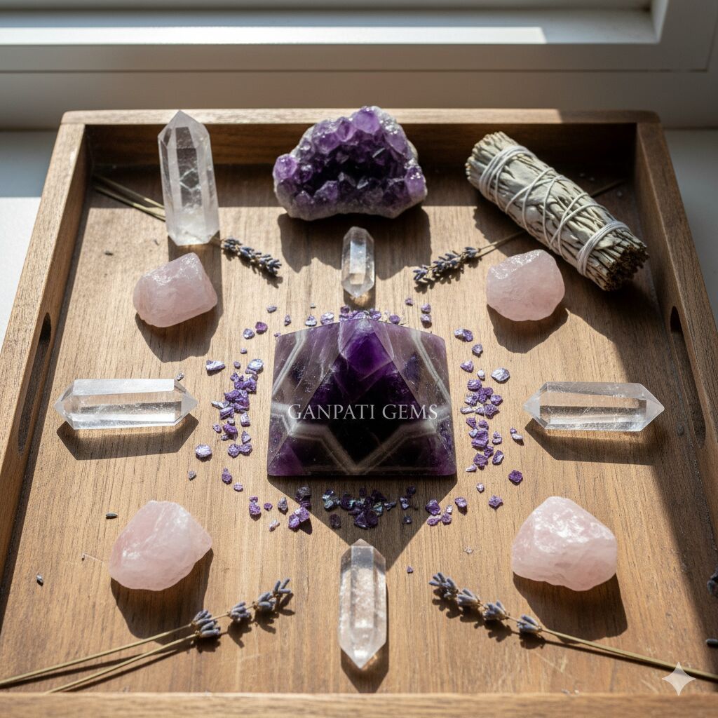 1 Inch Natural Stress Relief Spiritual Wisdom Amethyst Pyramid